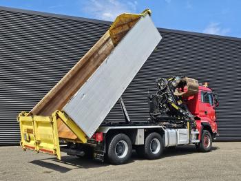 TGS 33.480 6x6 / PALFINGER Z CRANE / 2 SIDE TIPPER